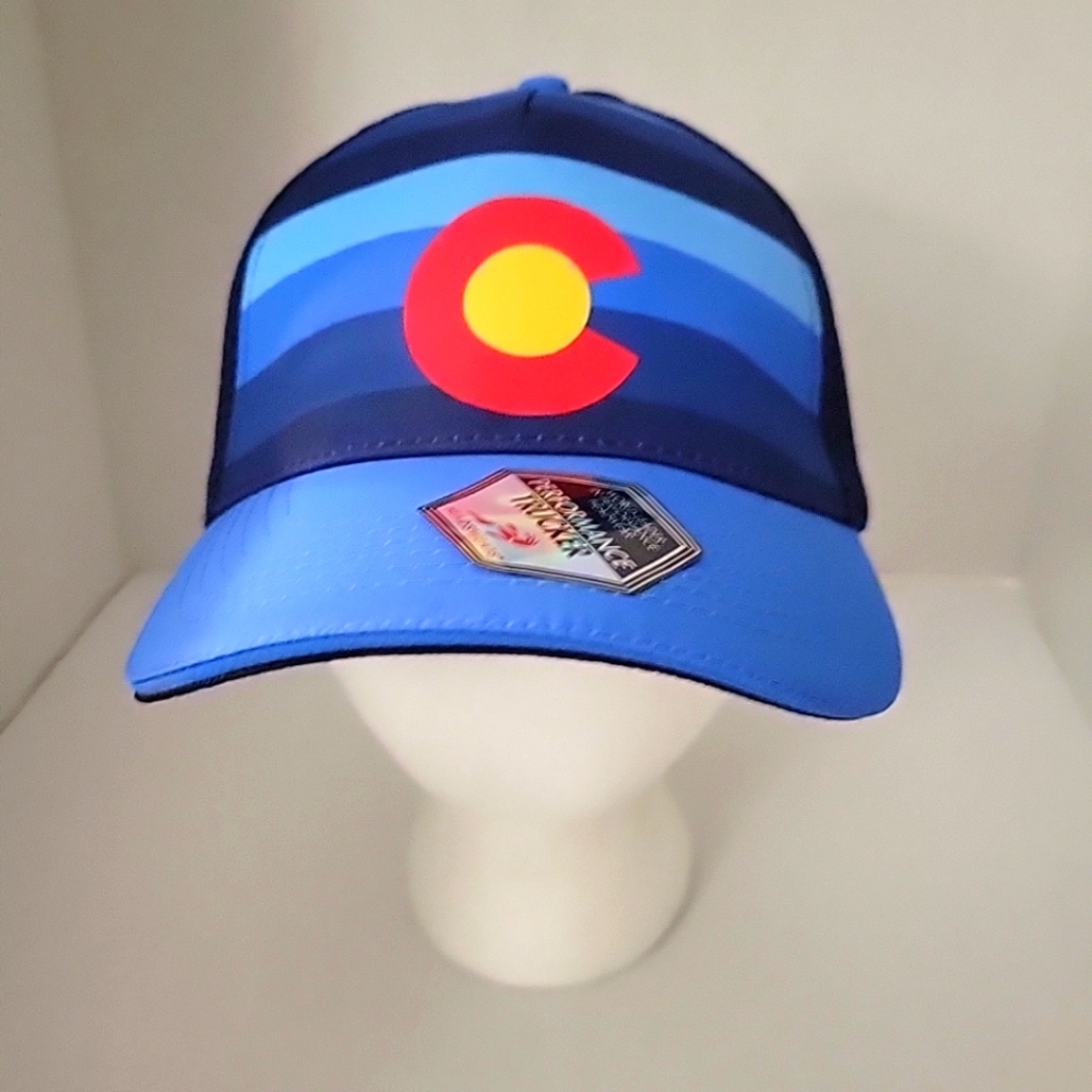 Headsweats Brand Blue Colorado Trucker Baseball Cap Hat Mesh Snapback C Logo